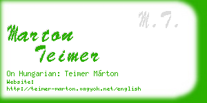marton teimer business card
